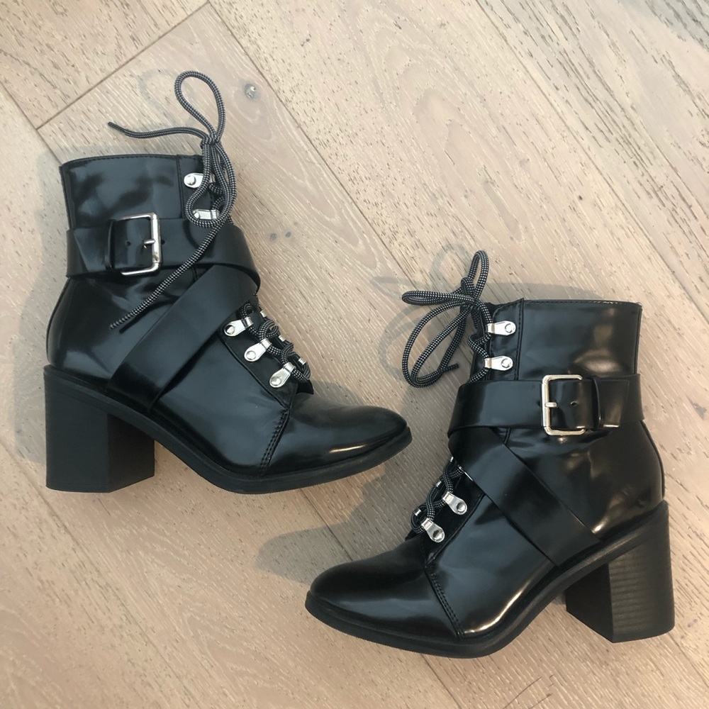Patent Leather Ankle Boots